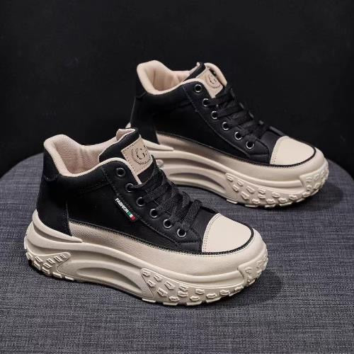 Damen Hohe Plateau Sneakers mit trendiger Silhouette und rutschfester Sohle Drune