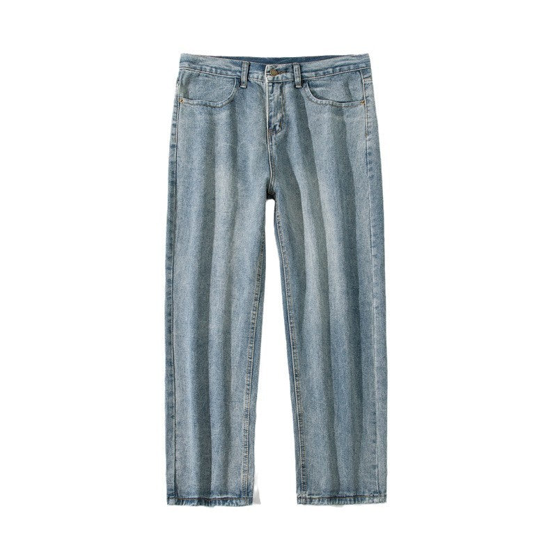 Damen Weite Straight‑Fit Jeans mit hohem Bund, umgeschlagenem Saum und leichter Vintage‑Waschung Drune