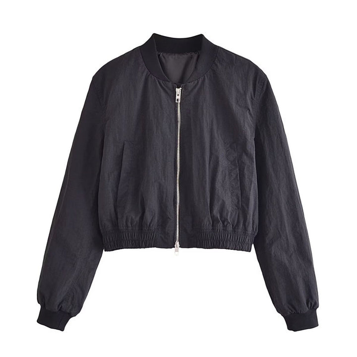 Damen Kurze Cropped-Bomberjacke aus leichtem Windbreaker‑Material mit Rippbündchen und seitlichen Einschubtaschen Drune