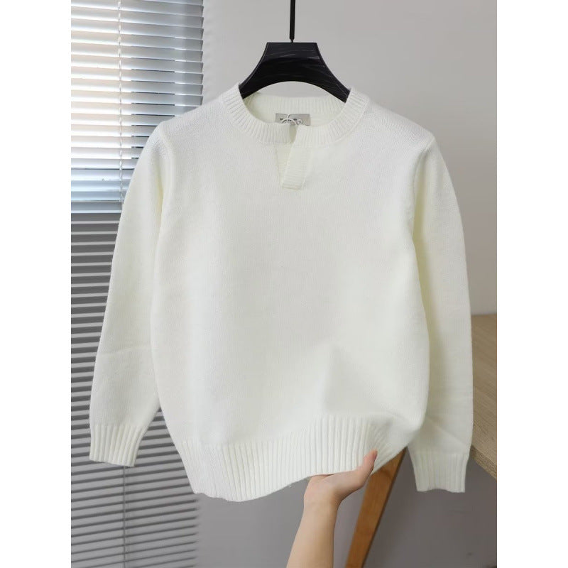Damen Eleganter Strickpullover mit Stehkragen Drune