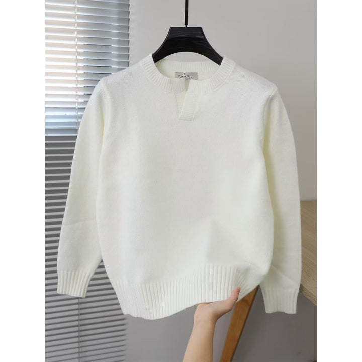 Damen Eleganter Strickpullover mit Stehkragen Drune
