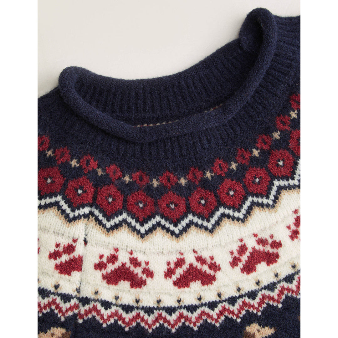 Damen Gemusterter Pullover mit Rundhalsausschnitt Drune