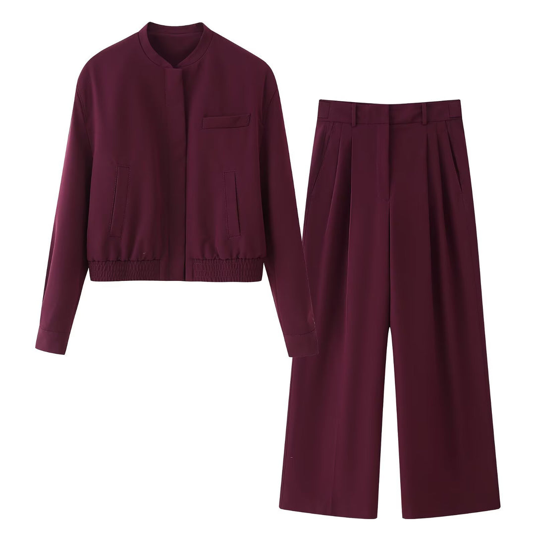 Damen Hochtaillierte Palazzo-Hose mit Bundfalten und weitem Bein Drune