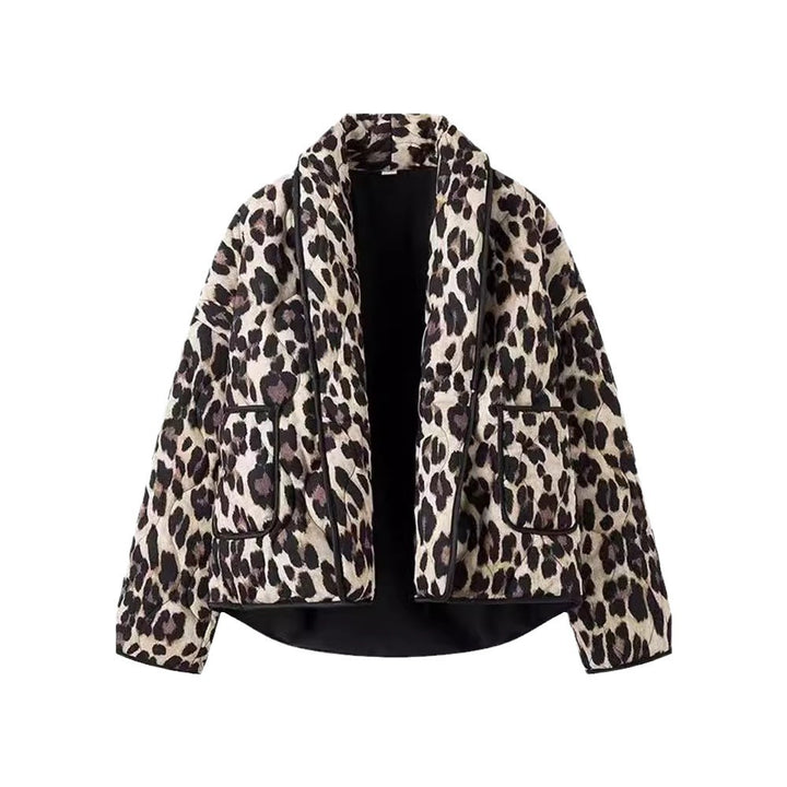 Damen Übergröße Blazer mit animalischem Print und eleganten Akzenten Drune