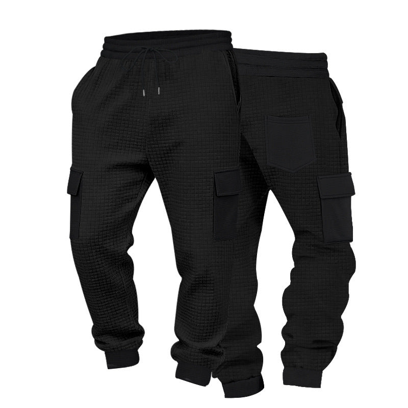 Herren Cargo-Jogginghose aus Waffelstruktur mit Kordelzug und Bündchen Drune