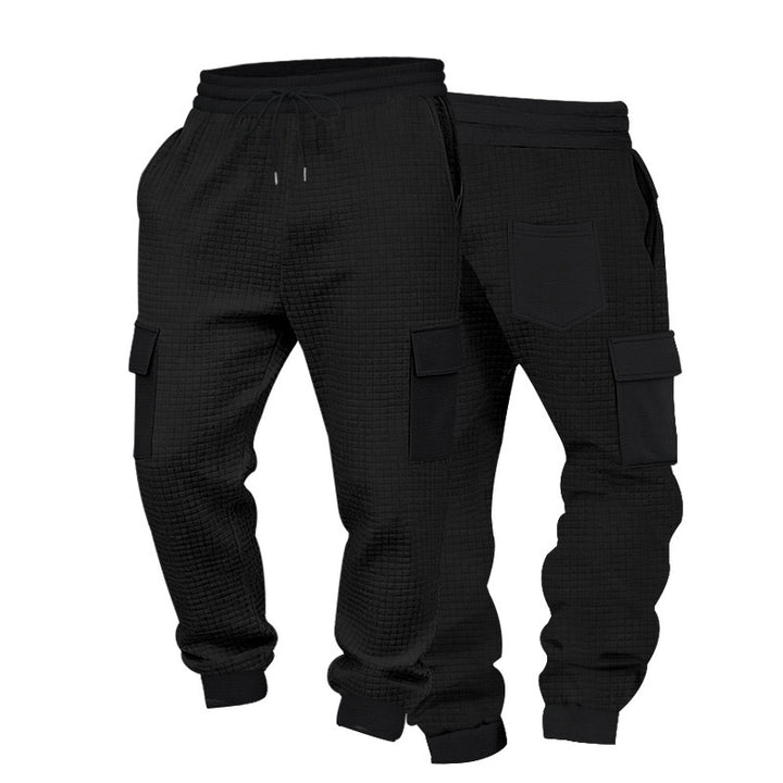 Herren Cargo-Jogginghose aus Waffelstruktur mit Kordelzug und Bündchen Drune