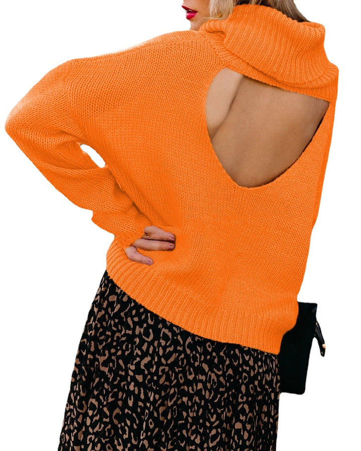 Damen Oversize Rollkragenpullover grobgestrickt mit weitem Schnitt Drune