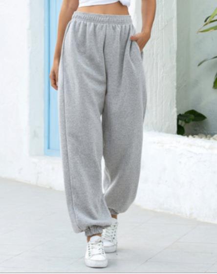 Damen nan weite Jogginghose mit hohem Bund elastischen Bündchen und Seitentaschen Drune
