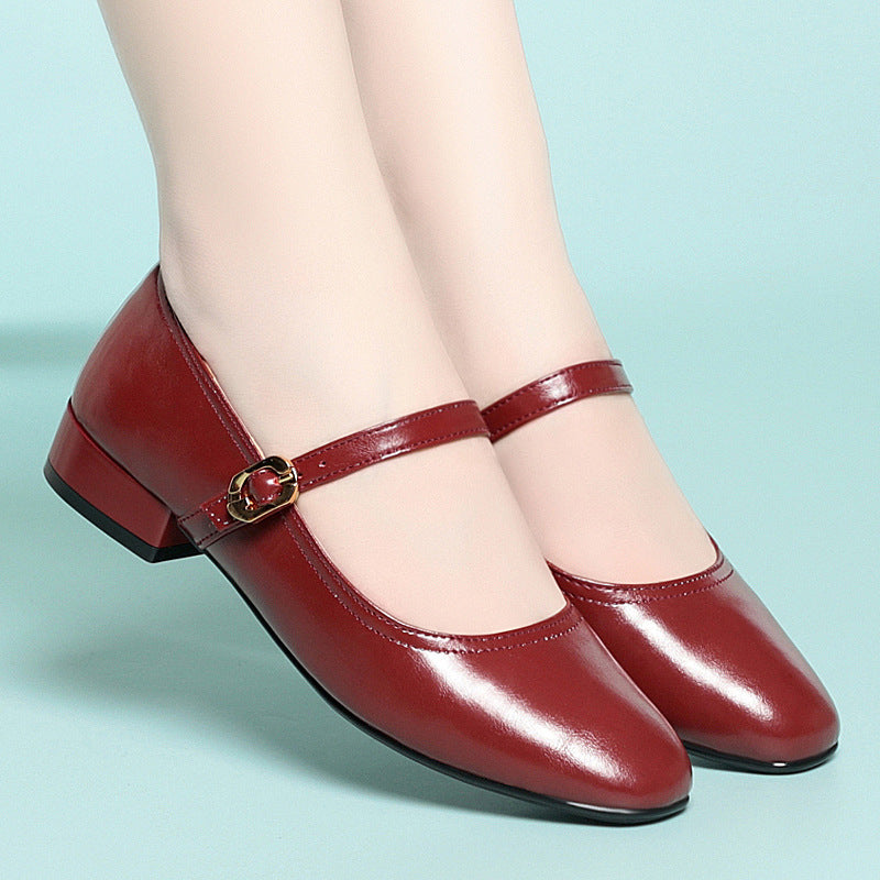 Damen Elegante Mary Jane Ballerinas mit Schmuckdetails und bequemem Absatz Drune