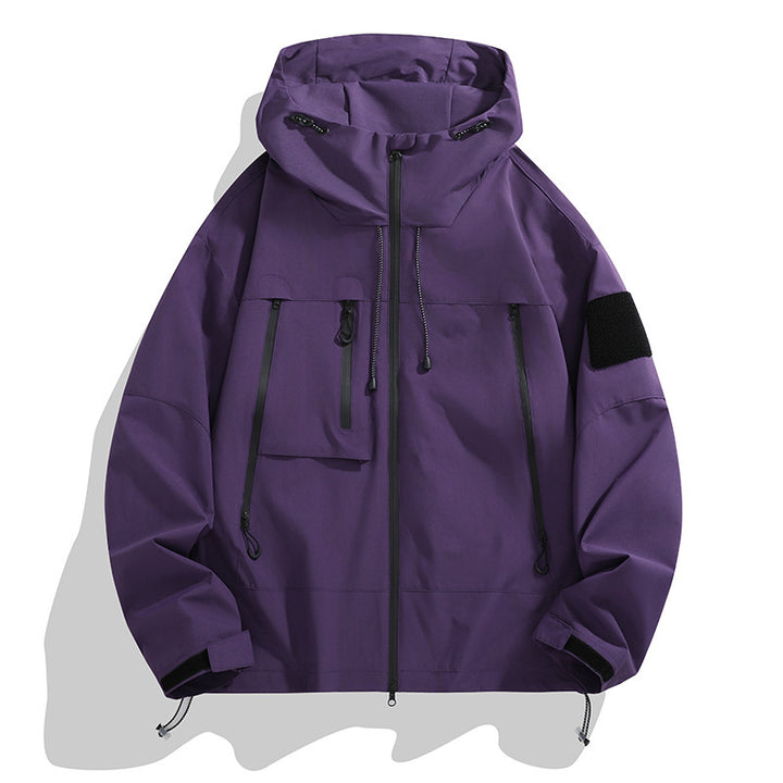 Herren technische Outdoor-Jacke mit verstellbarem Kapuzendesign und multifunktionalen Taschen Drune