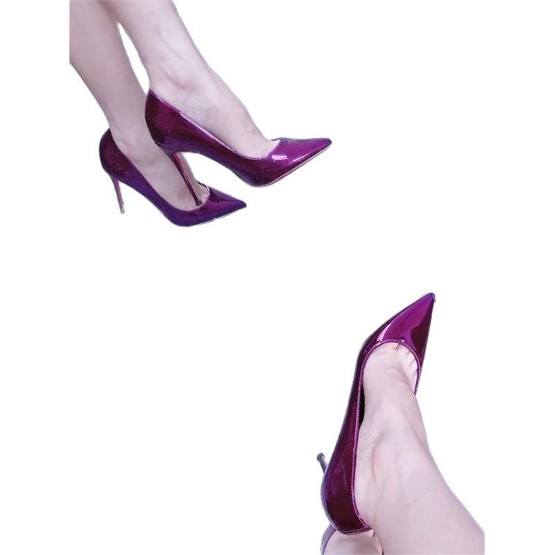 Damen Elegante spitz zulaufende Lackpumps mit schlankem Stiletto-Absatz Drune