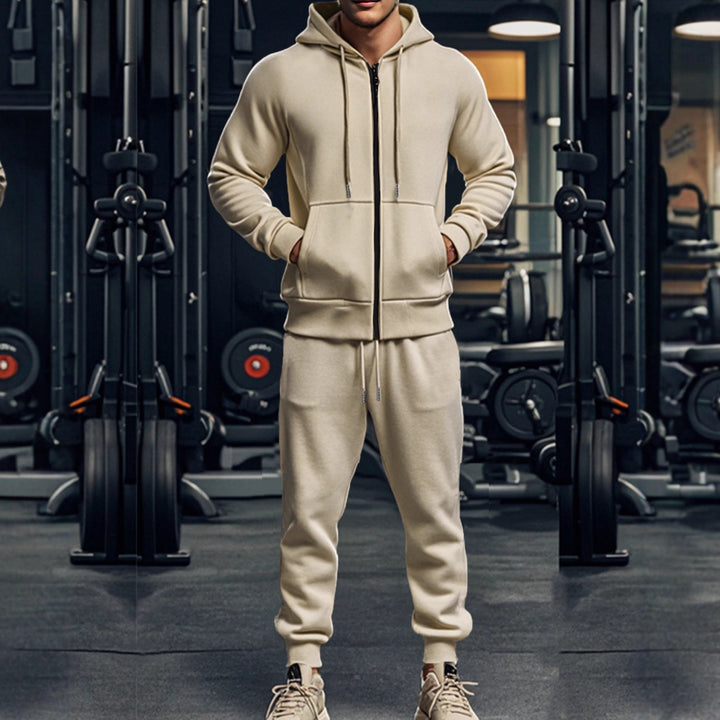 Herren Komplettes Sweatset mit Reißverschluss-Hoodie und tapered Jogginghose Drune