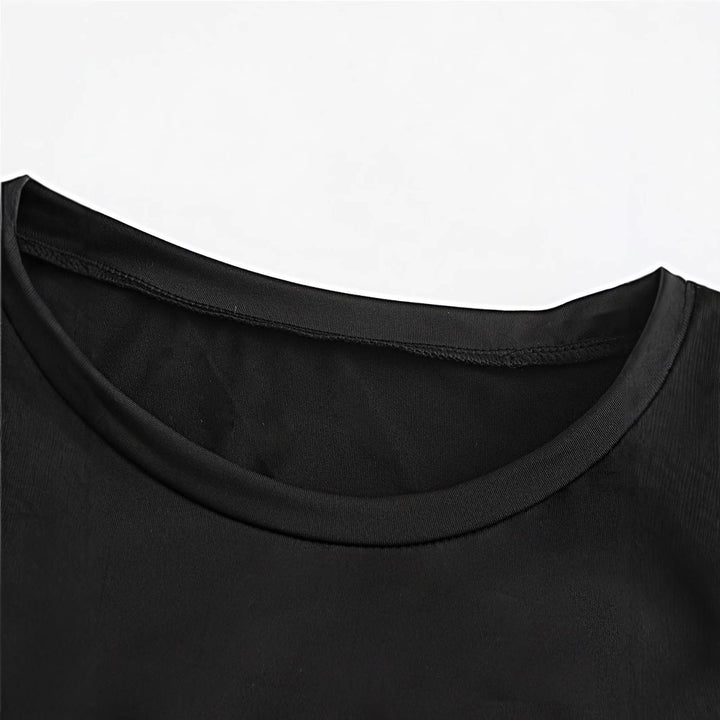 Damen Crop-T-Shirt mit auffälligem Schriftzug und figurbetontem Design Drune