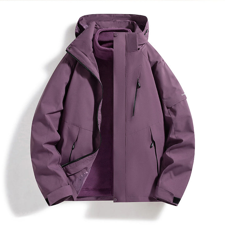 Herren Wasserabweisende Softshell-Fleece-Lagenjacke mit Kapuze und winddichter Frontblende Drune