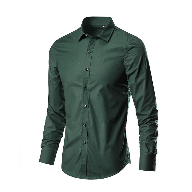 Herren nan Slim-Fit Businesshemd aus Stretch-Baumwollmix mit Kentkragen Drune