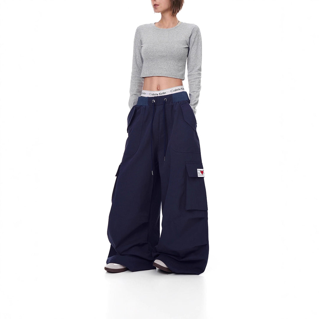 Damen Weitgeschnittene Cargo-Hose Drune 1787981945
