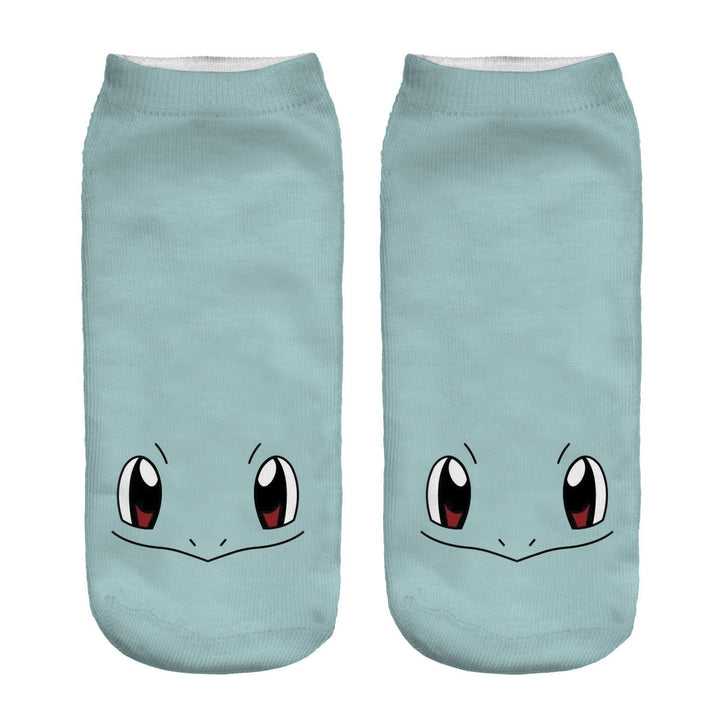 Unisex Niedrige Ankle-Socken mit Cartoon-Monster-Gesicht und weichem Baumwollmix Drune