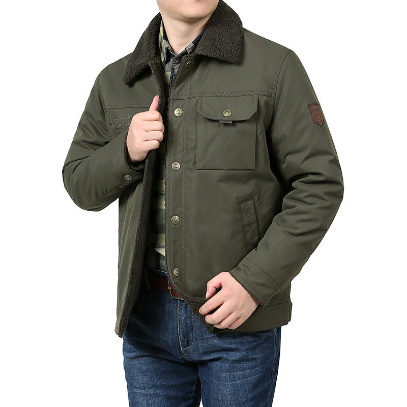 Herren Warme und stilvolle Winterjacke mit Teddyfutter Drune