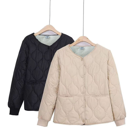 Damen nan ultraleichte wattierte Kurzjacke mit organischer Wellensteppung und elastischen Rippbündchen Drune