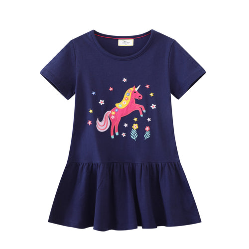 Mädchen T-Shirt Kleid mit zauberhaftem Einhornmotiv Drune