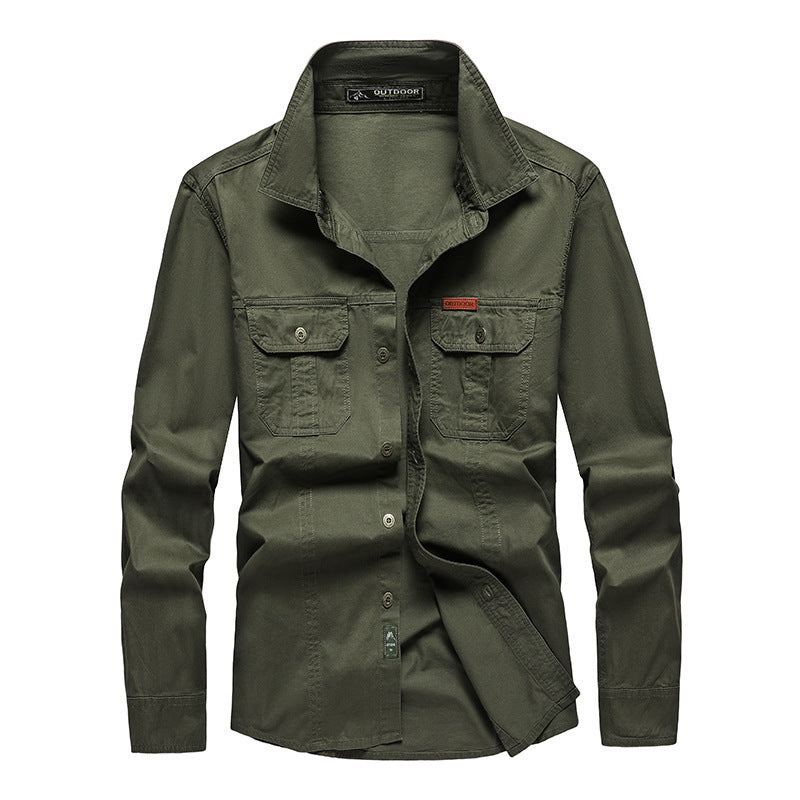 Herren Robustes Canvas-Hemdjacke im Utility‑Stil Drune