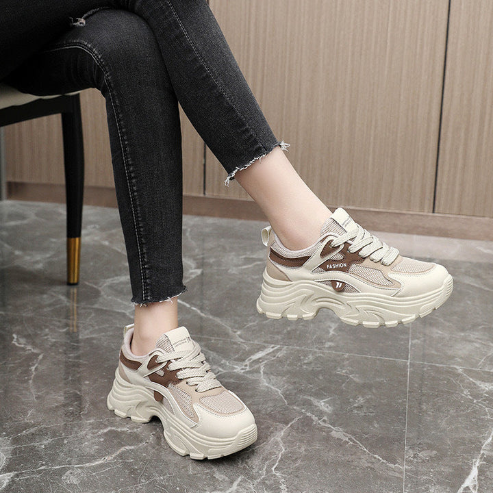 Damen modische Chunky Sneakers mit atmungsaktiver Mesh-Oberfläche und komfortabler Dämpfung Drune