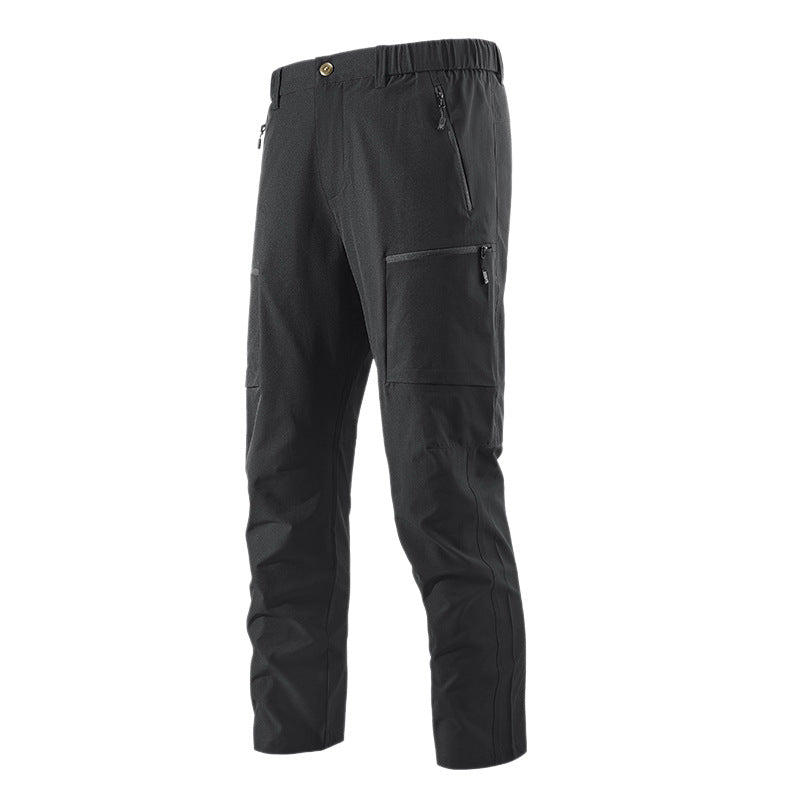 Herren Multifunktionale Cargo-Reisehose mit elastischem Bund, Reißverschlusstaschen und Knieverstärkung Drune