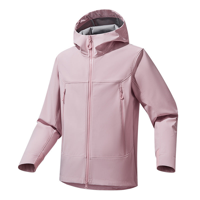 Herren Softshell‑Kapuzenjacke mit Stretch, wind- und wasserabweisender Membran und Zwei‑Wege‑Reißverschluss Drune