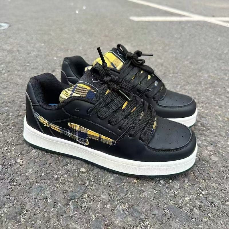 Damen Sneakers im modischen Karo-Design mit bequemer Dämpfung Drune