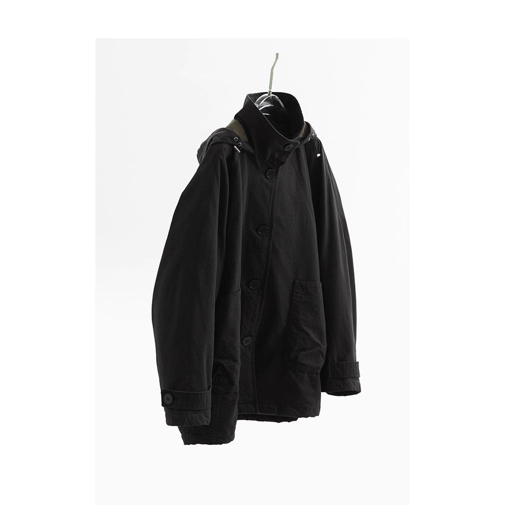 Damen Modische Übergangsjacke mit abnehmbarer Kapuze Drune