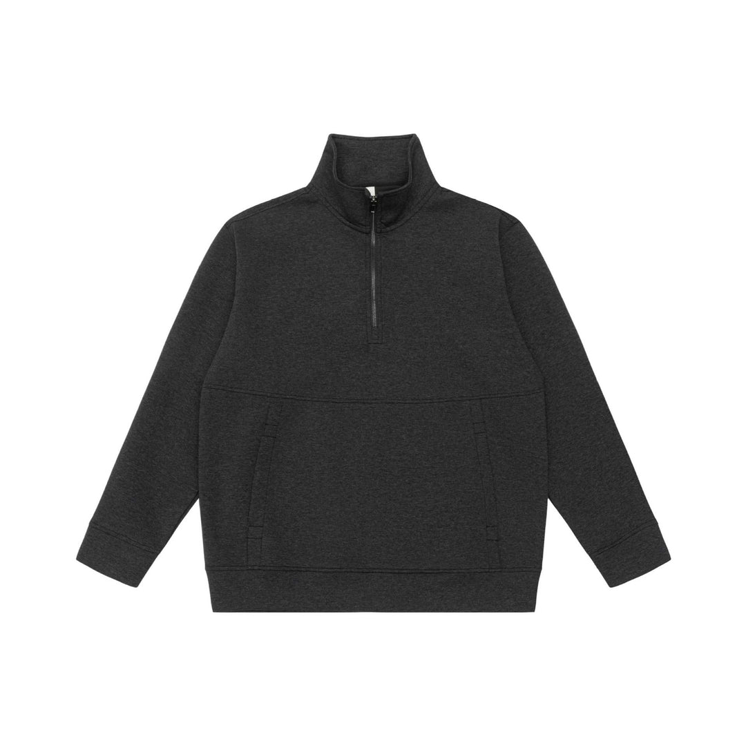 Unisex Halbzip-Sweatshirt mit hohem Stehkragen, Kängurutasche und Boxy-Schnitt Drune