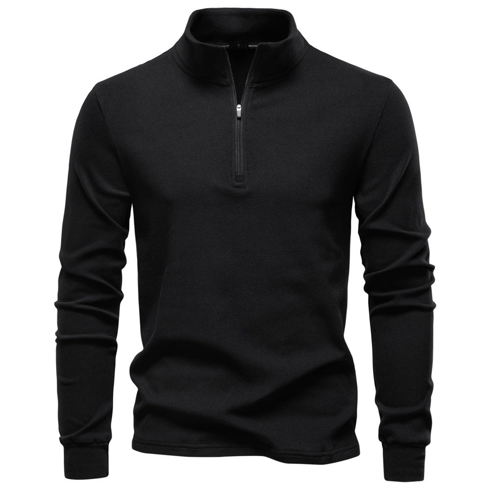 Herren funktionaler Sweatshirt mit hohem Kragen und kurzem Reißverschluss Drune
