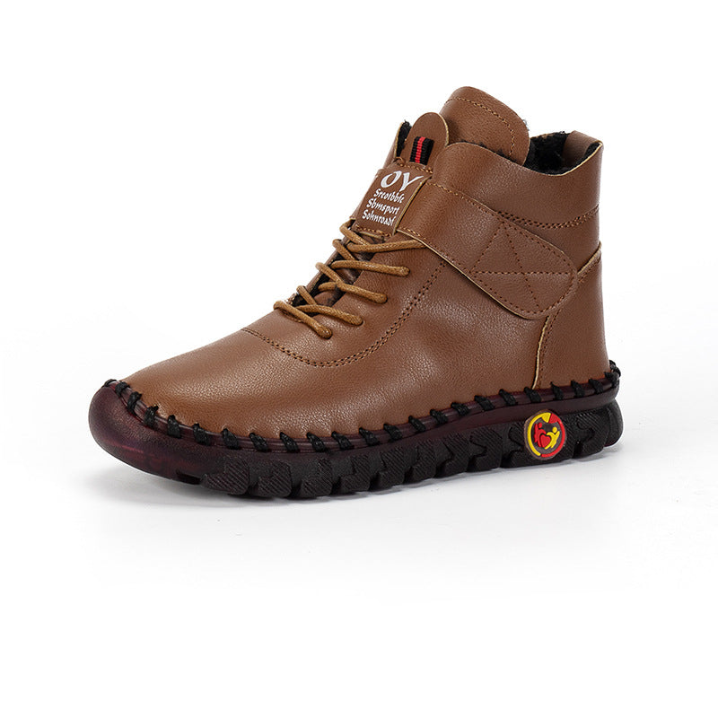 Damen Winterstiefel mit verstellbarem Klettverschluss und robustem Profil Drune