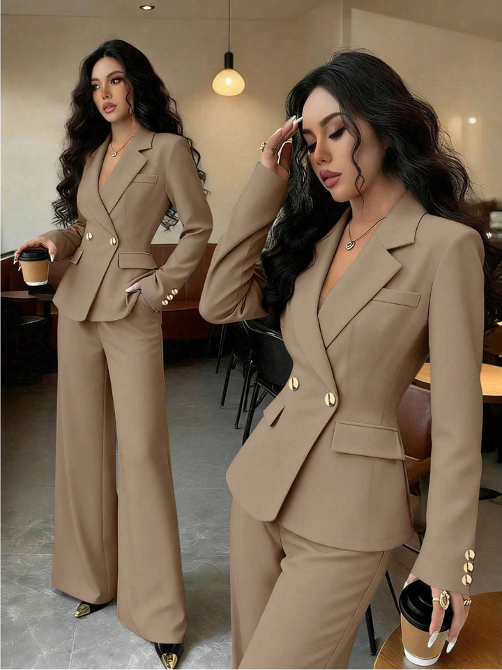 Damen Elegantes Blazer- und Hosen-Set Drune