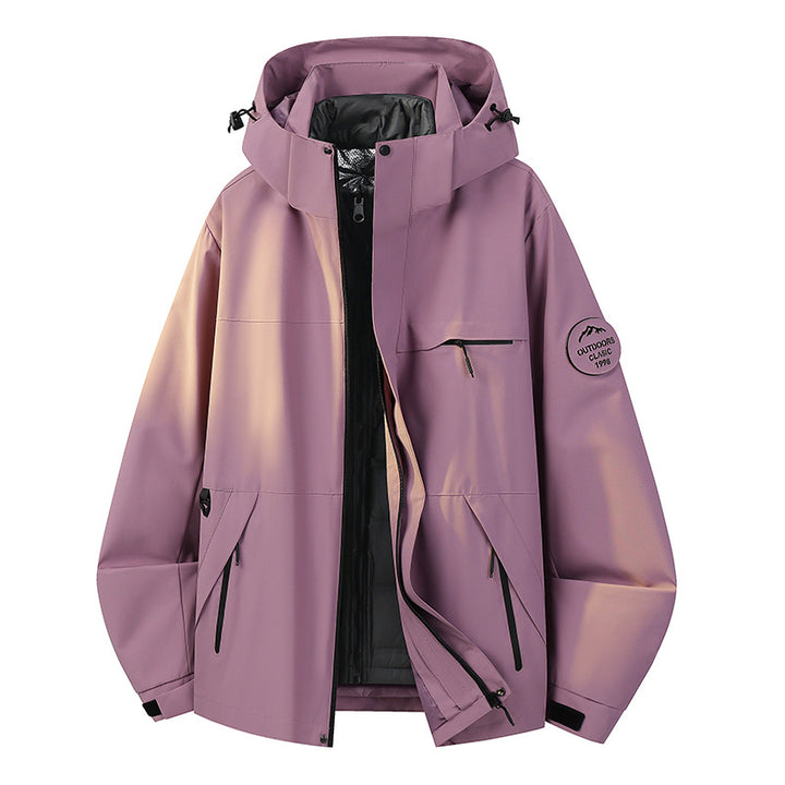 Herren Wetterfeste dreilagige Hardshelljacke mit verstellbarer Kapuze, verschweißten Nähten & Multifunktionstaschen Drune