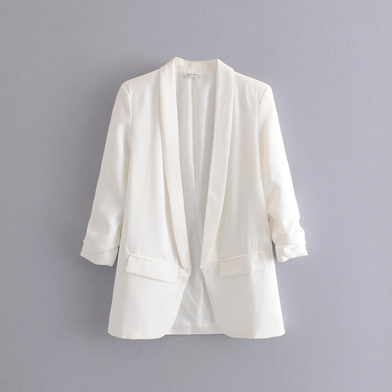 Damen nan taillierter Blazer mit Schalkragen und dreiviertelärmeln Drune