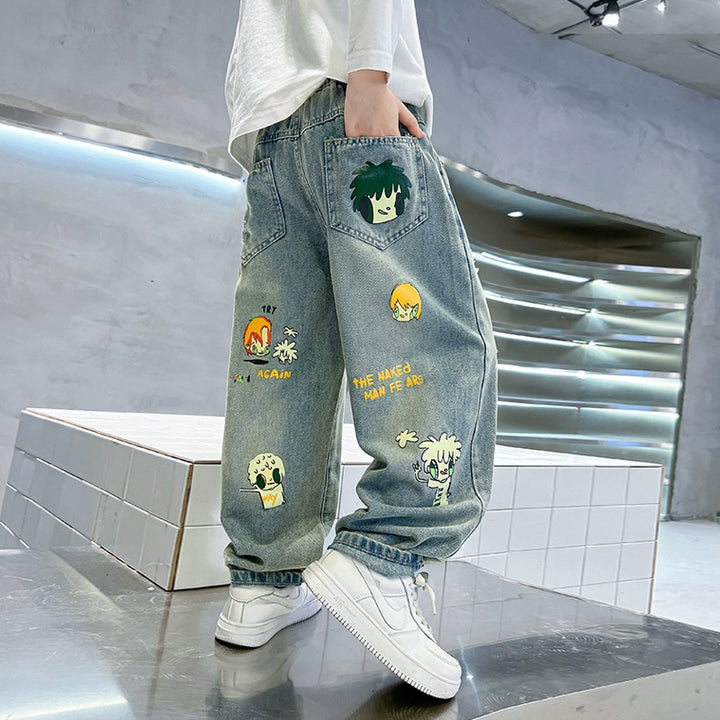 Unisex lässige Jeans mit bunten Graphics Drune