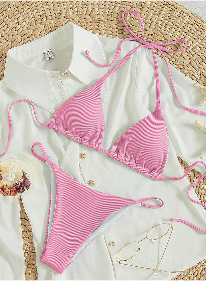 Damen Triangel-Bikini mit feiner Rippstruktur Drune