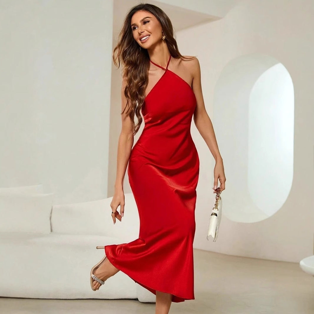 Drune | Satin Slip Sexy Abend Lang Kleid