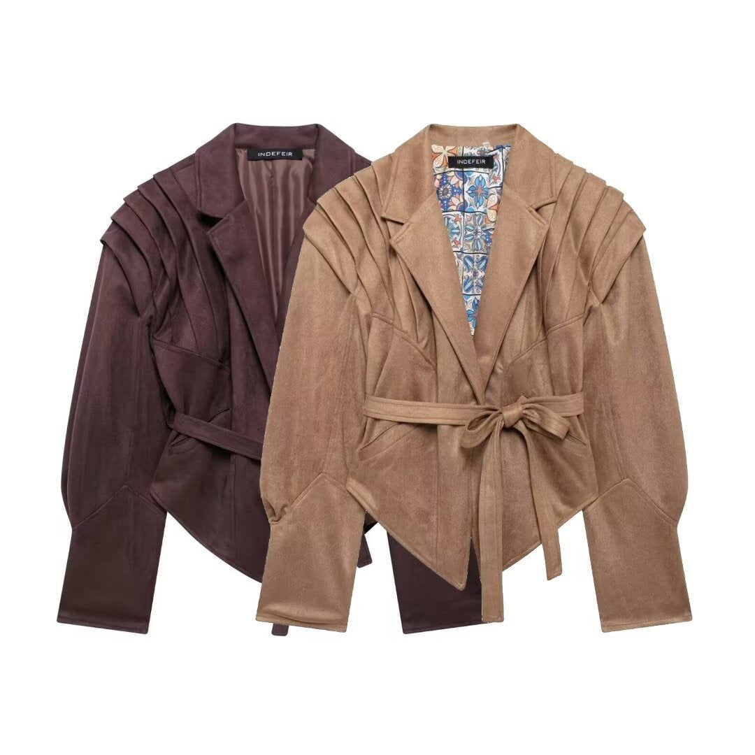 Damen Designer Blazer mit gefüttertem, farbenfrohem Innenfutter Drune