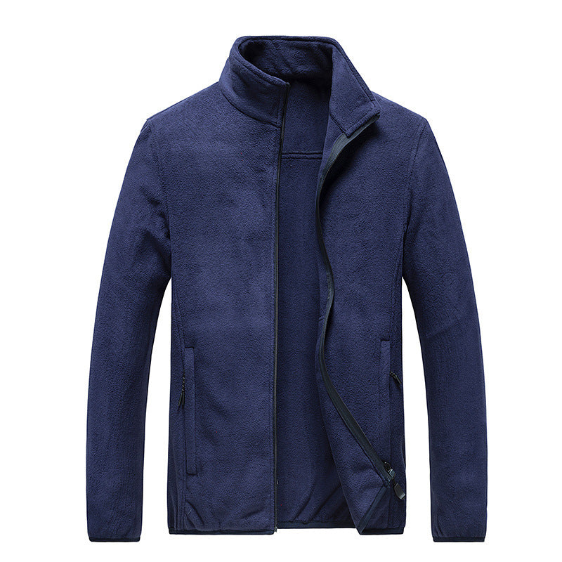 Herren Fleecejacke mit Stehkragen, durchgehendem Reißverschluss und verdeckten Taschen Drune