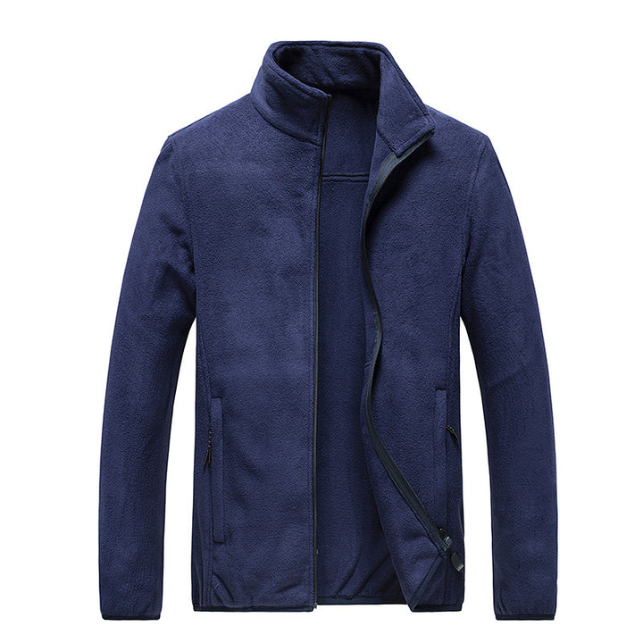 Herren Fleecejacke mit Stehkragen, durchgehendem Reißverschluss und verdeckten Taschen Drune
