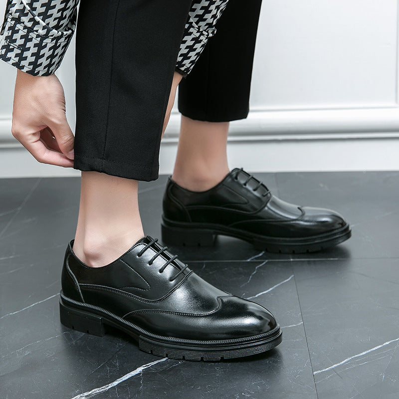 Herren eleganter Derby-Lederschnürer mit profilierter Gummisohle Drune