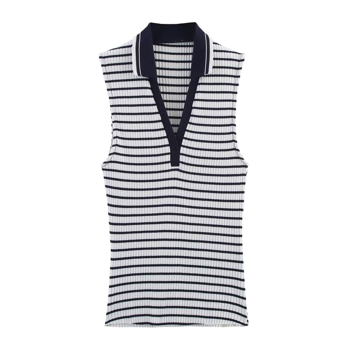Damen Poloshirt mit dekorativem Stehkragen und sportlichem V-Ausschnitt Drune