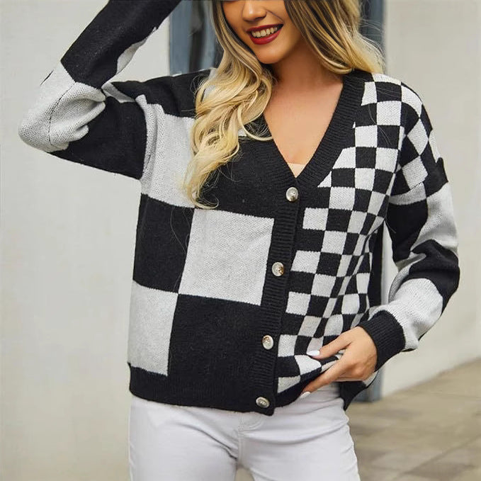 Damen Gemusterte Strickjacke Drune