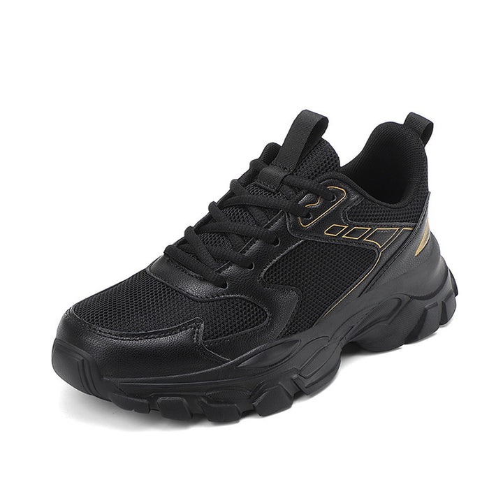 Unisex nan voluminöse Plateau-Sneaker mit atmungsaktivem Mesh, stoßdämpfender Zwischensohle und rutschfester Profilsohle Drune