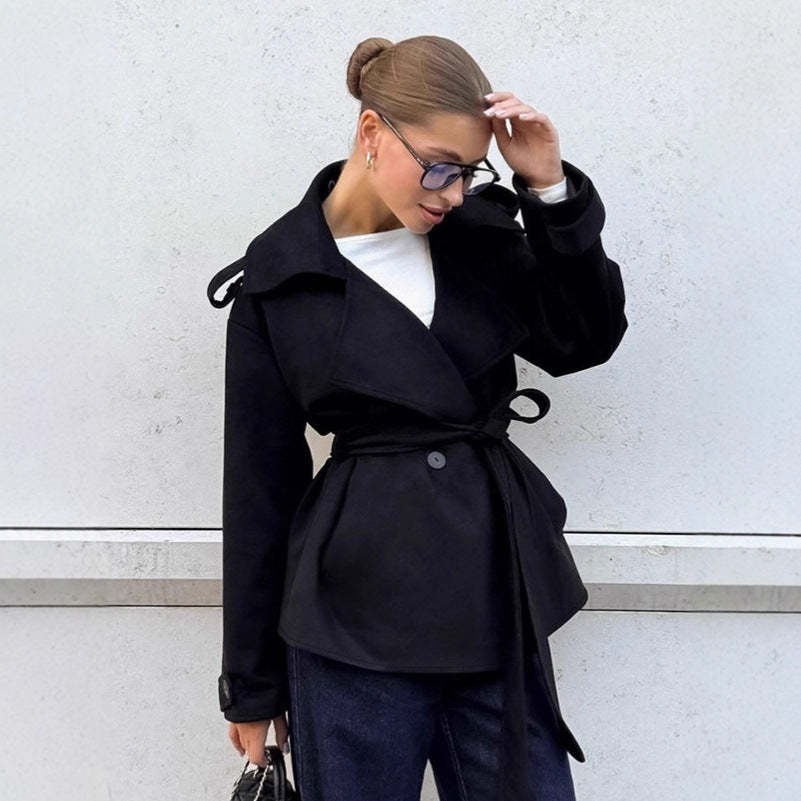 Damen Elegante Utility-Jacke mit Taillengürtel und entspannter Passform Drune