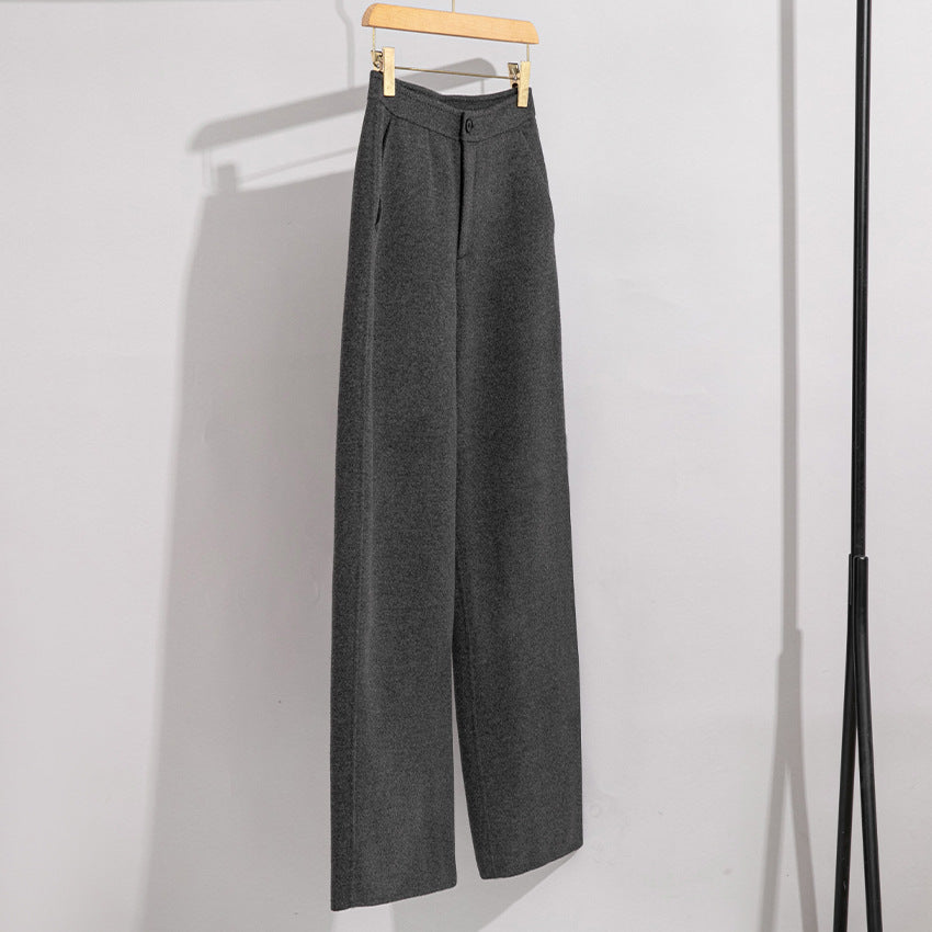 Damen High-Waist Palazzo-Hose mit weitem Bein und schlichter Bundverarbeitung Drune