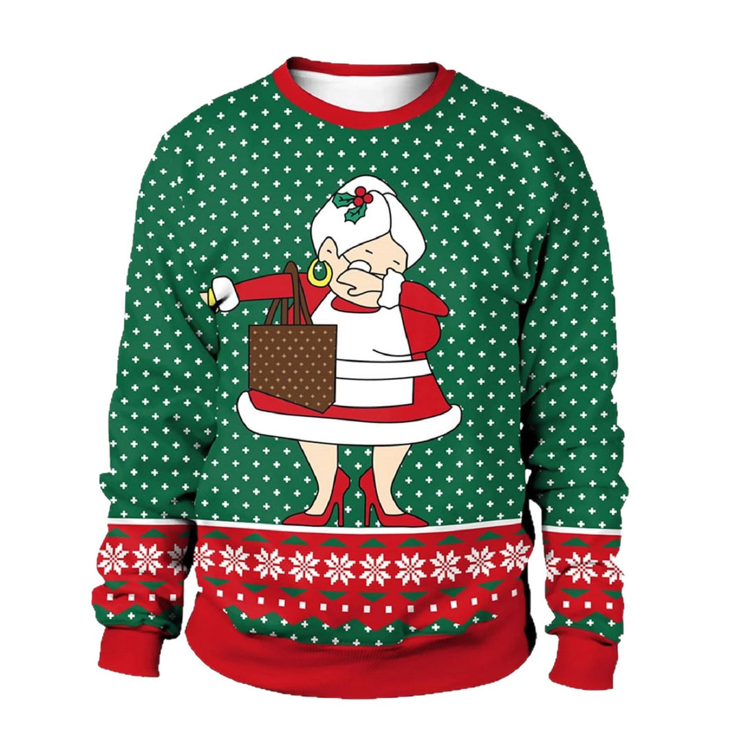Damen Lustiger Weihnachts-Sweatshirt mit einzigartigem Rentier-Motiv Drune