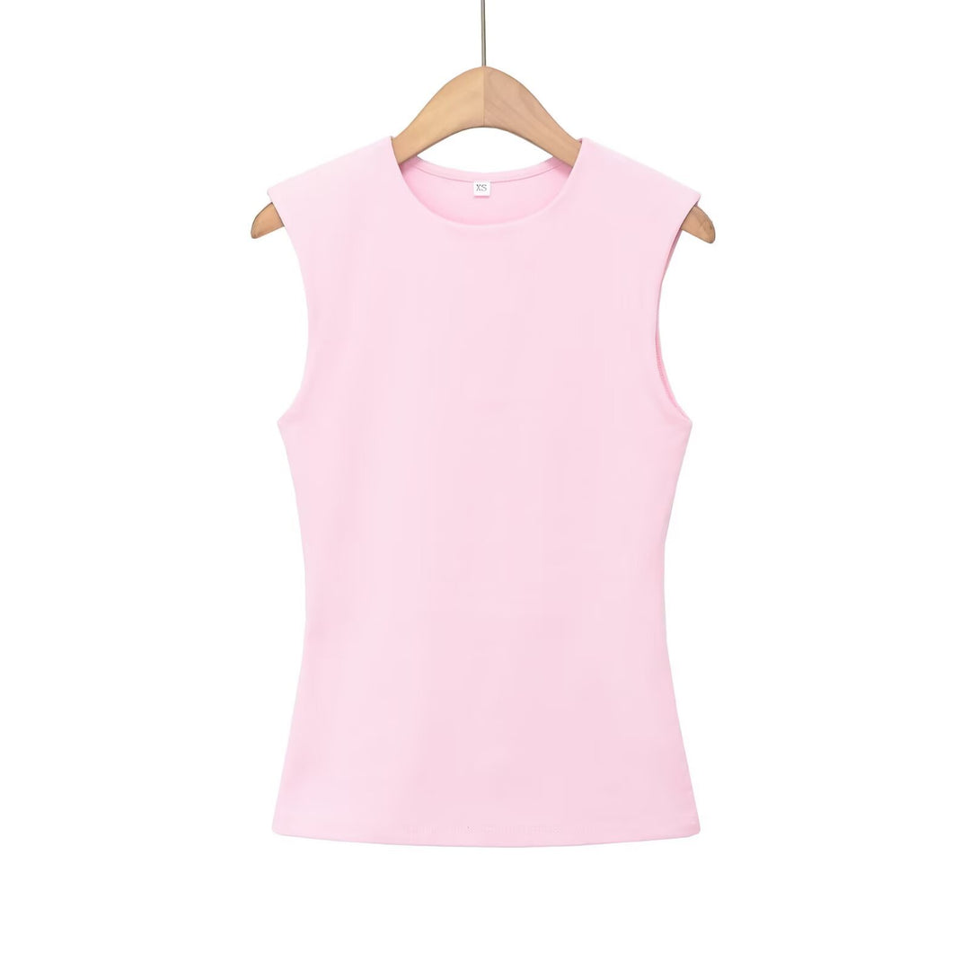 Damen ärmelloses Oberteil mit strukturiertem Look und hochwertiger Baumwolle Drune
